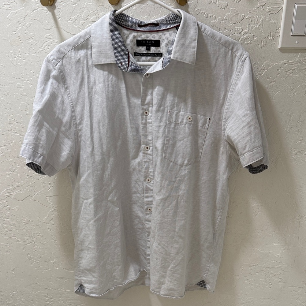 Ted Baker London White Casual Button Down Shirt XL
